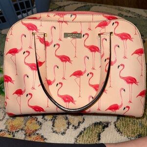 Kate Spade Flamingo Print purse in Pink and Cream